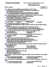 Đề thi học kỳ II môn Lịch sử 12 - Mã đề 132 - Năm học 2016-2017 - Trường THPT Yên Thành 2